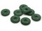 8 19mm Dark Green Glass Large Hole Donut Flat Round Ring Beads